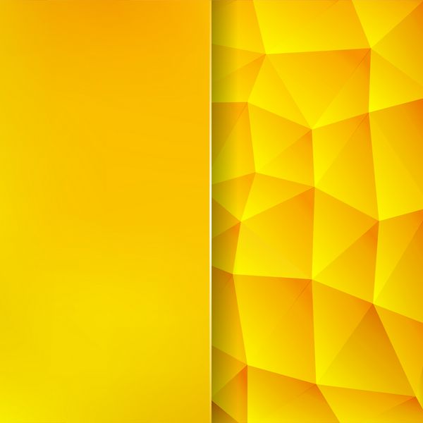 پس زمینه انتزاعی زرد متشکل از مثلث و شیشه مات