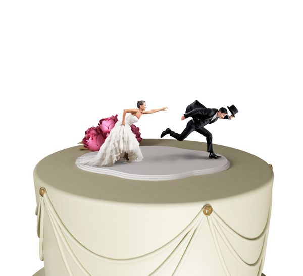 فرار خنده دار از مفهوم ازدواج روی یک کیک