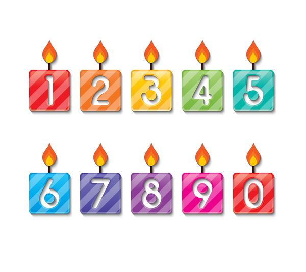 مجموعه شمع های رنگارنگ شماره تولد مبارک بردار