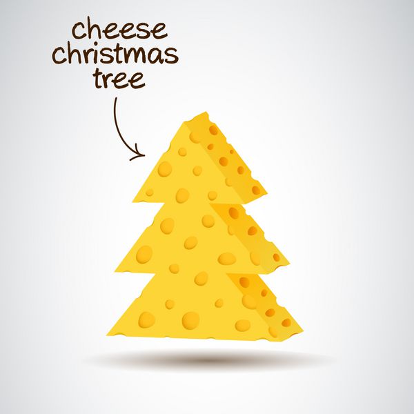 درخت کریسمس ساخته شده از پنیر نماد سال نو