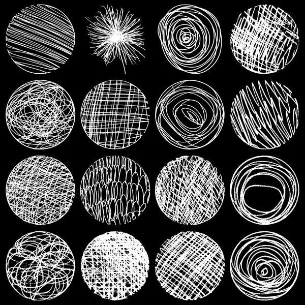 مجموعه دایره‌های طراحی بافت نیمه‌تون گرانج وکتور