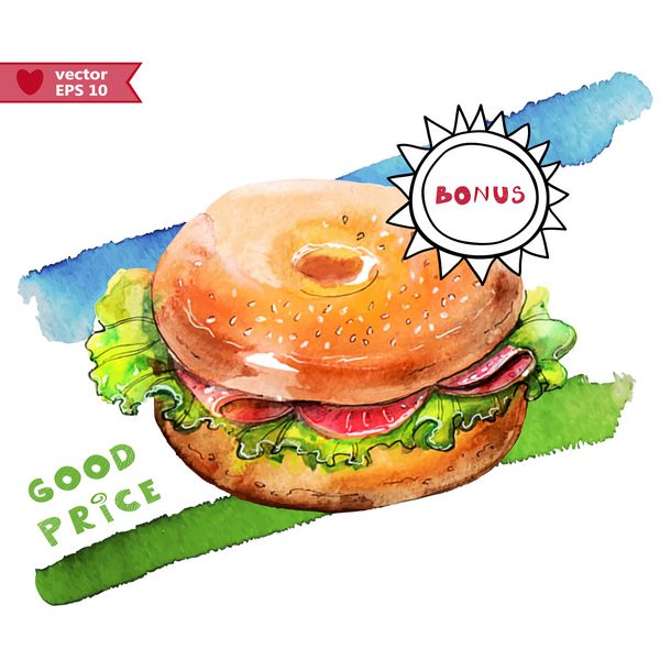 ساندویچ آبرنگ همه عناصر در یک لایه جداگانه