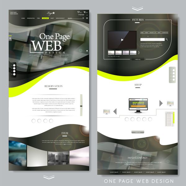 طراحی قالب وب سایت تک صفحه ای به سبک فنی