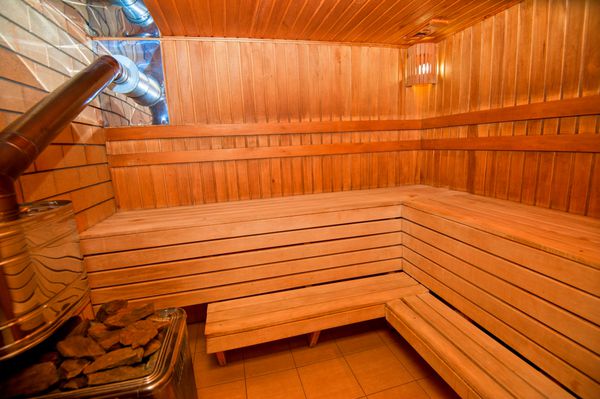 فضای داخلی سونا چوبی فنلاندی