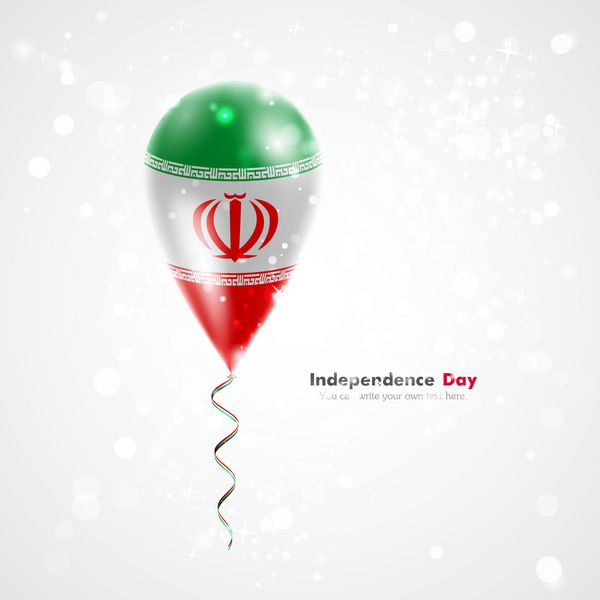 پرچم کشور روی بالون جشن و هدایا روبان به رنگ پرچم زیر بادکنک پیچ خورده است روز استقلال بادکنک ها در جشن روز ملی پرچم ایران