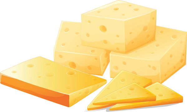 فلش کارت از اشکال مختلف پنیر