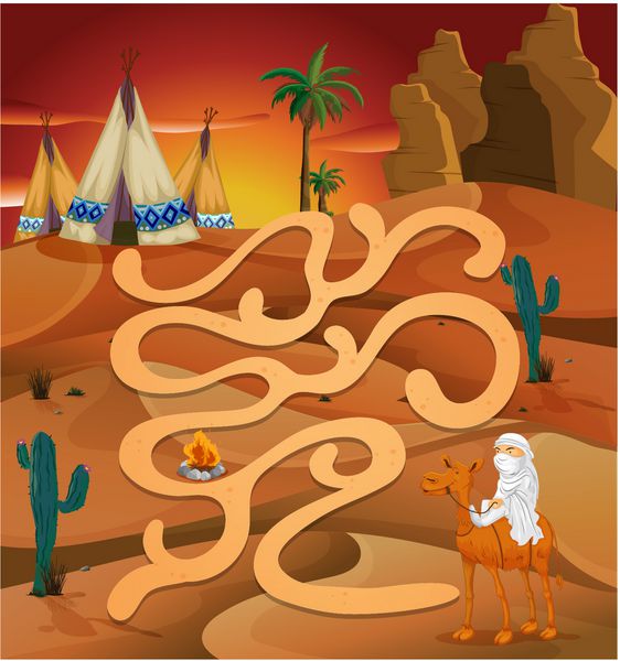 تصویر یک بازی پیچ و خم با پس زمینه صحرا