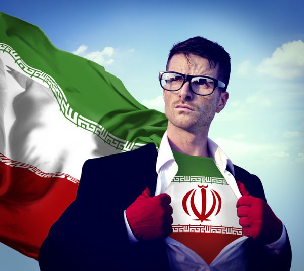 تاجر ابرقهرمان کشور ایران پرچم فرهنگ مفهوم قدرت