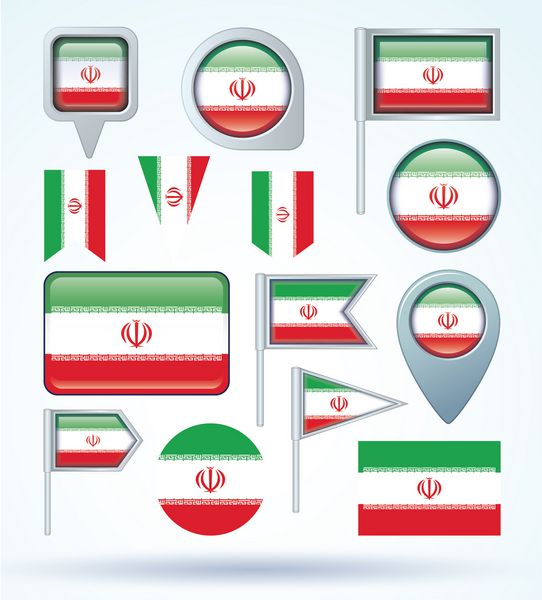 مجموعه پرچم ایران وکتور
