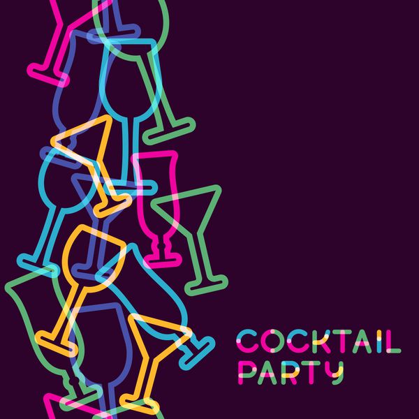 پس زمینه بدون درز وکتور انتزاعی دم شیشه ای رنگارنگ مفهومی برای منو مهمانی نوشیدنی تعطیلات جشن لیست طراحی درخشان خلاقانه