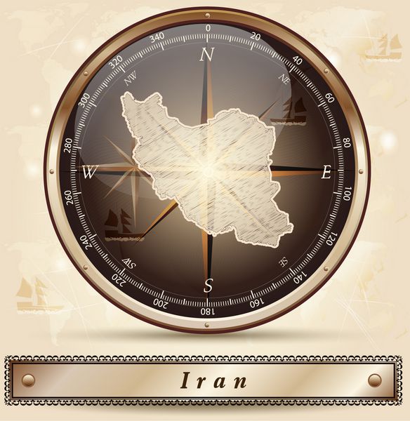نقشه ایران با مرزهای برنزی