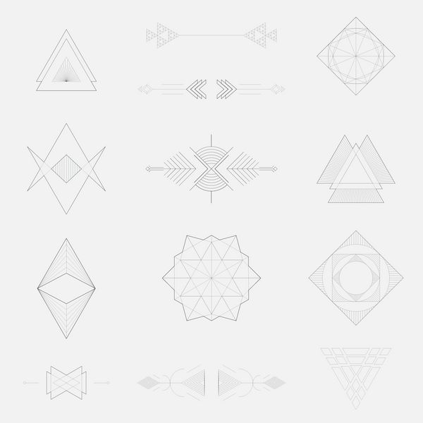 مجموعه ای از اشکال هندسی مثلث طرح خط وکتور