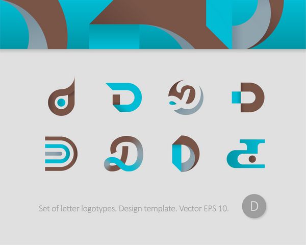 قالب های طراحی لوگو حرف د تلطیف شده