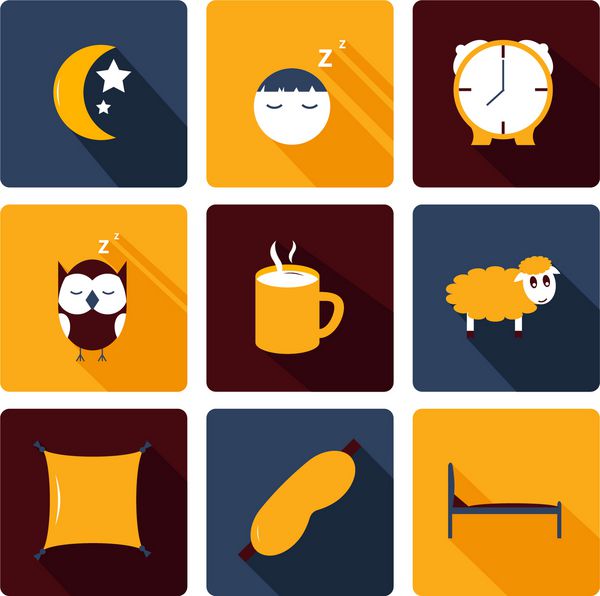 مجموعه ای از نمادهای خواب تخت برای طراحی شما