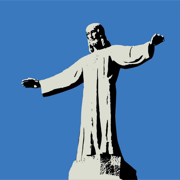 وکتور مجسمه تصویری عیسی در تیبیدابو در سلونا اسپانیا