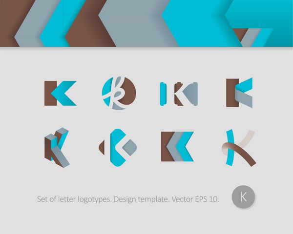 قالب های طراحی لوگو حرف k تلطیف شده