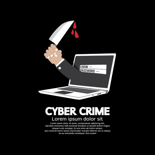 چاقو در دست وکتور مفهوم جنایت سایبری