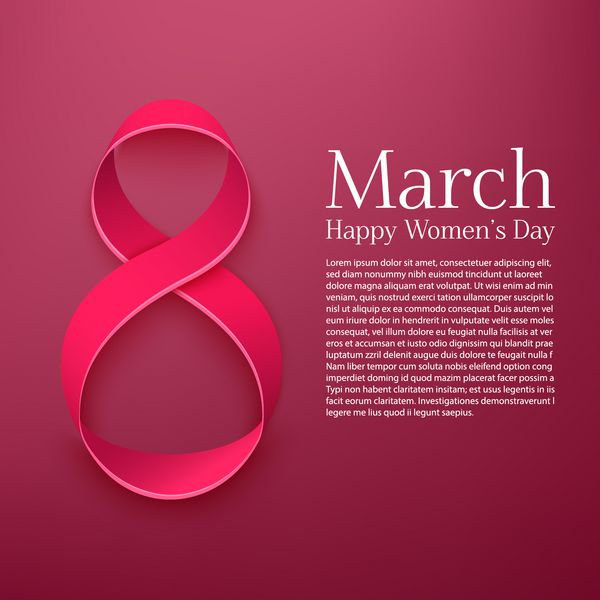 کارت تبریک 8 مارس الگوی پس زمینه روز جهانی زن وکتور مصور