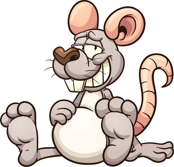 موش کارتونی با شکم پر وکتور وکتور کلیپ آرت با شیب های ساده همه در یک لایه