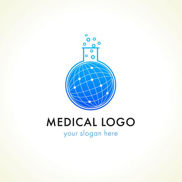 آرم قالب یا شرکت برای آزمایش های آزمایشگاهی پزشکی اکسپرس لوگوی پزشکی