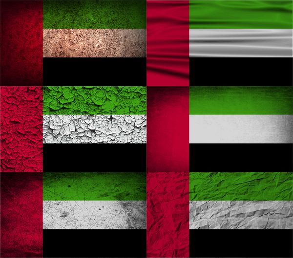 پرچم امارات متحده عربی با بافت قدیمی وکتور