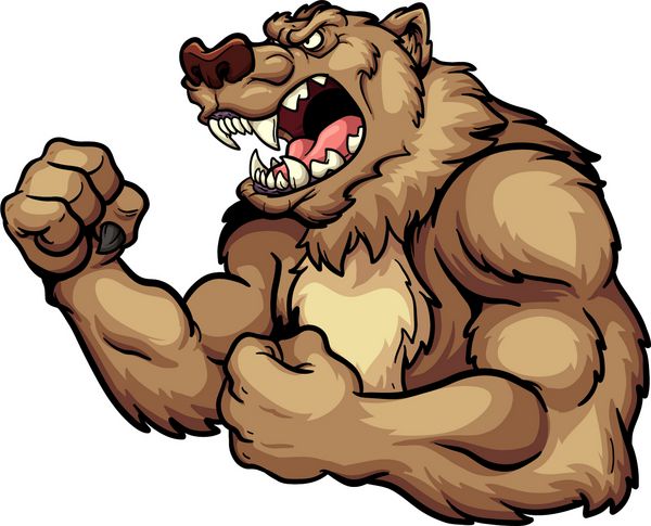 طلسم خرس عصبانی تصویر وکتور کلیپ آرت همه در یک لایه