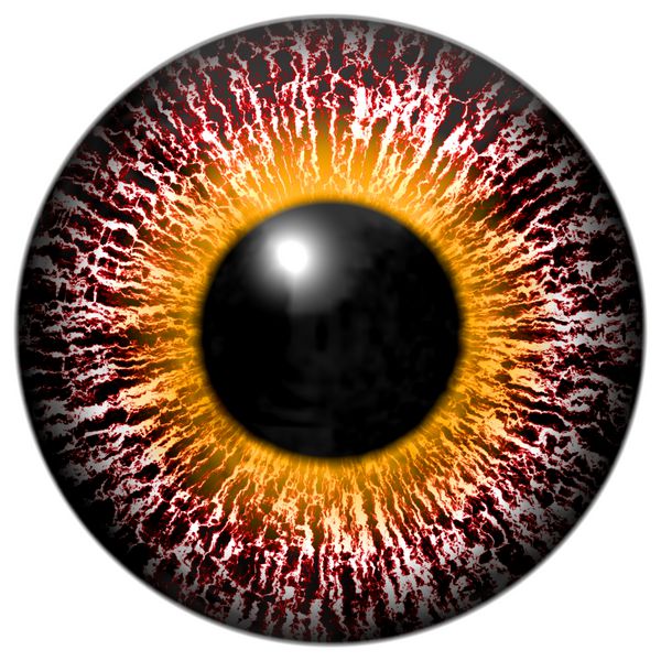 چشم صورتی خونی بیگانه با حلقه زرد در اطراف مردمک