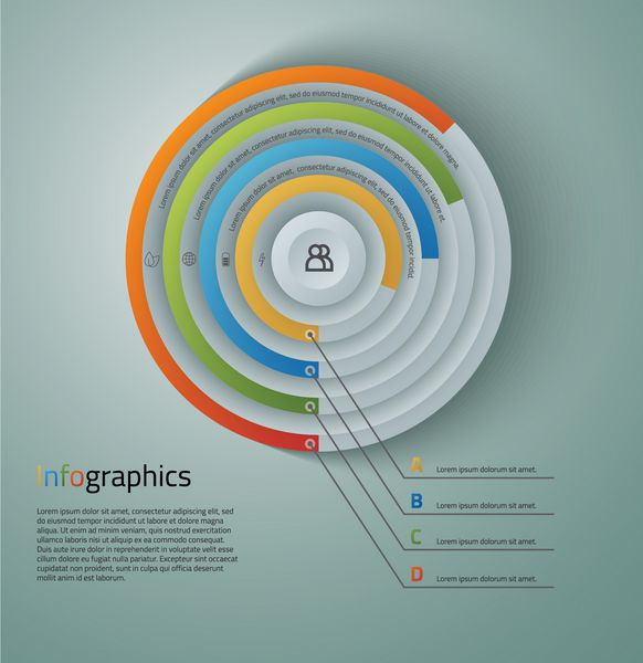 گرافیک وکتور اطلاعات رنگارنگ برای کسب و کار شما