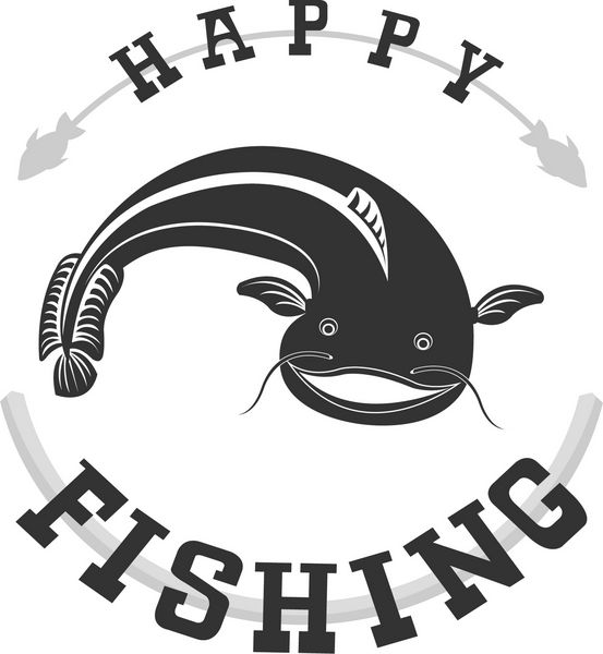 لوگوی اصلی با ماهی برای ماهیگیران و علاقه مندان به ماهیگیری