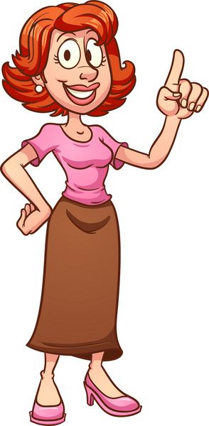 زن کارتونی وکتور وکتور کلیپ آرت با شیب های ساده همه در یک لایه