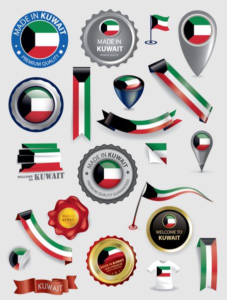 ساخته شده در مهر کویت پرچم کویت روز ملی هنر برداری