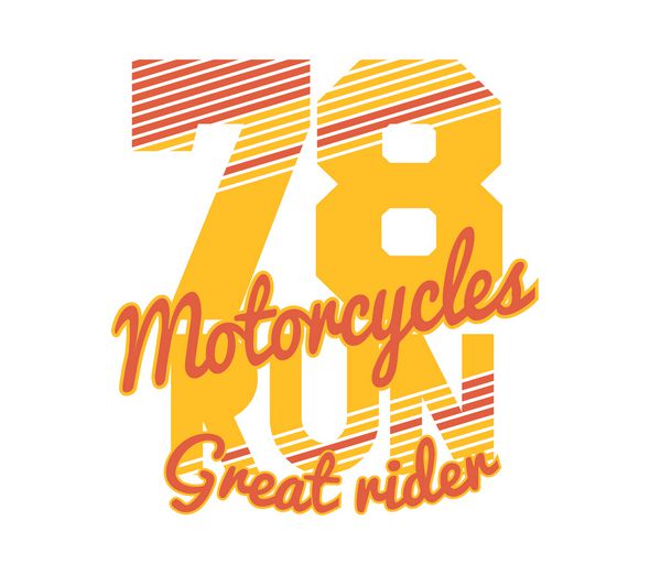 تصویر من موتور سیکلت را دوست دارم قالب وکتور برای طراحی تی شرت گرافیک