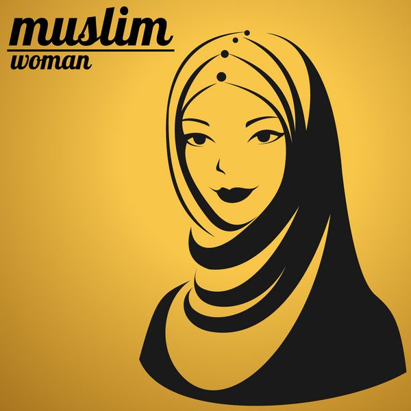 f زیبای زن مسلمان عربی وکتور