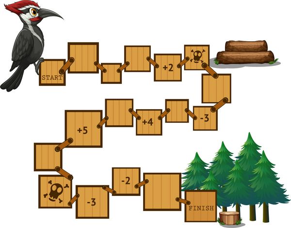 تصویری از یک بازی پازل با چوبفروش و درختان