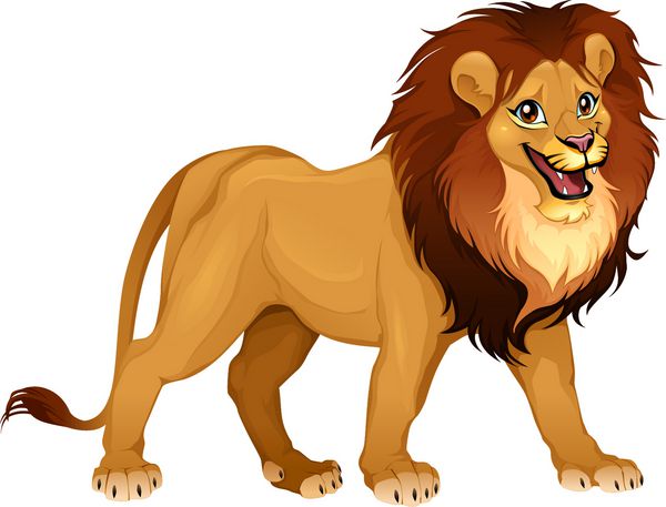 شیر شاه وکتور کارتونی حیوان جدا شده