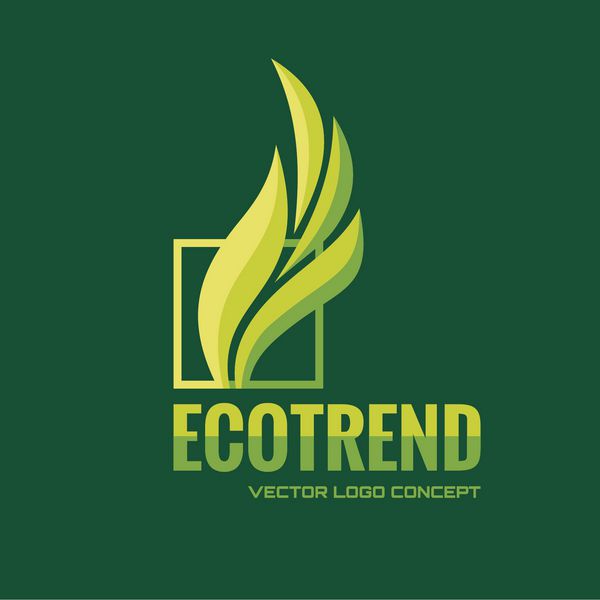 ecotrend - تصویر مفهومی وکتور آرم لوگوی برگها علامت انتزاعی الگوی وکتور لوگو عنصر طراحی