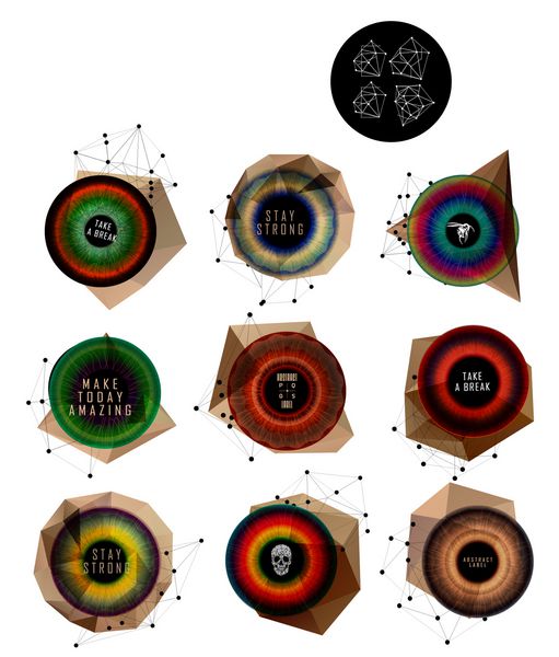 مجموعه چشم مردمک انسان برچسب خلاق و حباب تصویر پلی کم