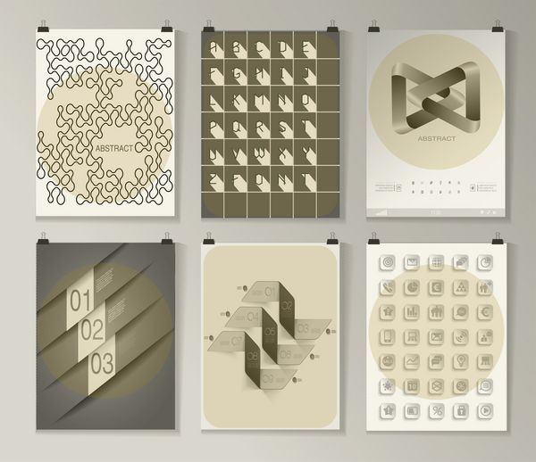 مجموعه ای از قالب های طراحی پوستر بروشور بروشور مفهوم اینفوگرافیک پس زمینه های مدرن انتزاعی