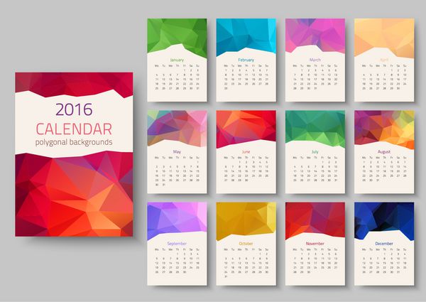 تقویم هندسی 2016 وکتور