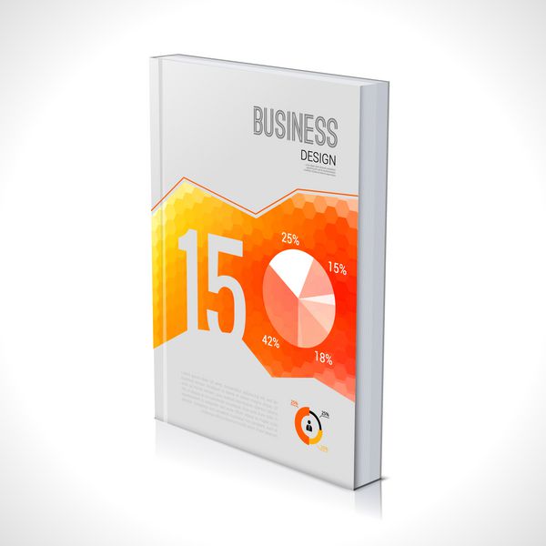 پس زمینه طراحی کسب و کار جلد مجله شکل هندسی شش ضلعی اطلاعات گرافیکی وکتور طرح گزارش 15 نارنجی زرد 3 بعدی