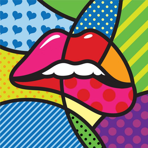 لب بوسه عشق آثار هنری پاپ مدرن برای طراحی شما