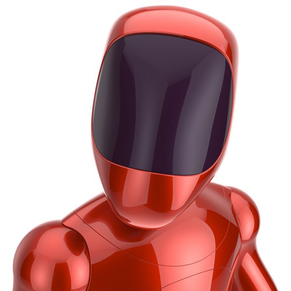 مفهوم spman ربات سایبورگ ساختگی قرمز اینده رندر سه بعدی جدا شده در پس زمینه سفید