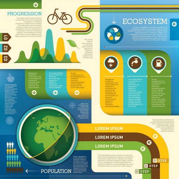 طراحی گرافیکی اطلاعات محیط زیست وکتور