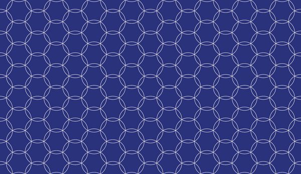 الگوی دایره ای آبی و سفید نیلی چینی بدون درز بر روی وکتور شبکه ای شش ضلعی