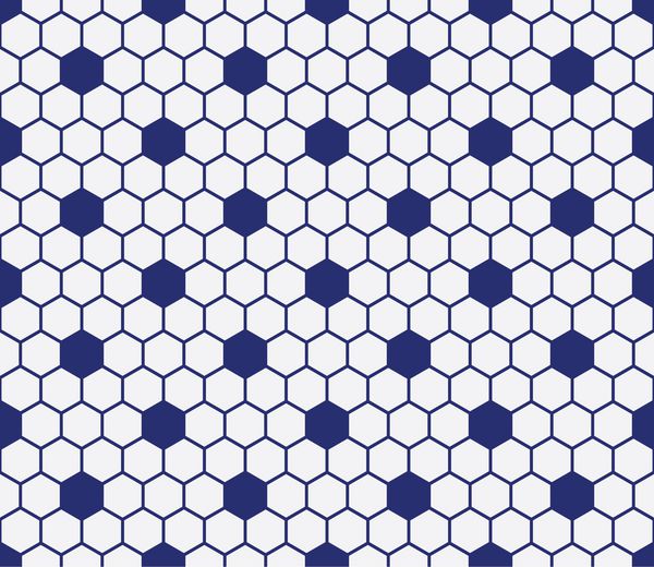 وکتور الگوی کاشی لانه زنبوری شش ضلعی پرسلن بدون درز نیلی آبی و سفید