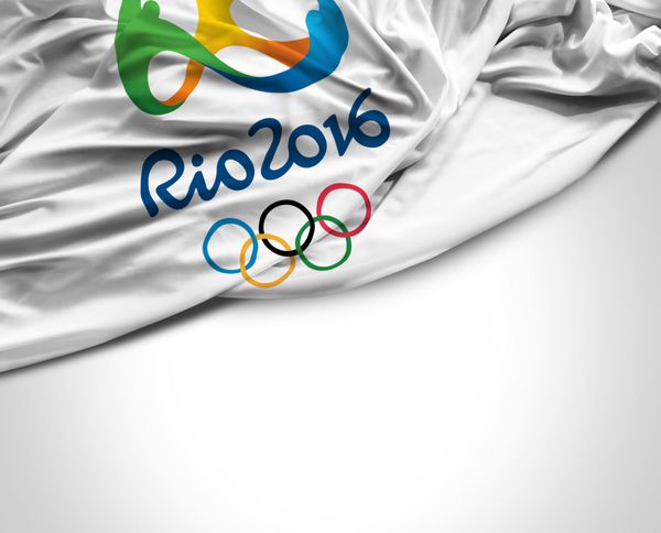 سائوپائولو برزیل - حدود مارس 2015 پرچم با بازی های المپیک 2016 ریو