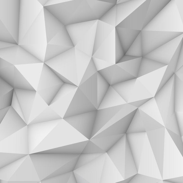 پس زمینه موزاییک مثلثی چند ضلعی انتزاعی سفید برای وب ارائه و چاپ وکتور قالب طراحی سه بعدی واقع گرایانه