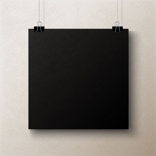 ورق کاغذ مربع سفید بافت سیاه و سفید در پس زمینه بژ تصویر ماکت برداری