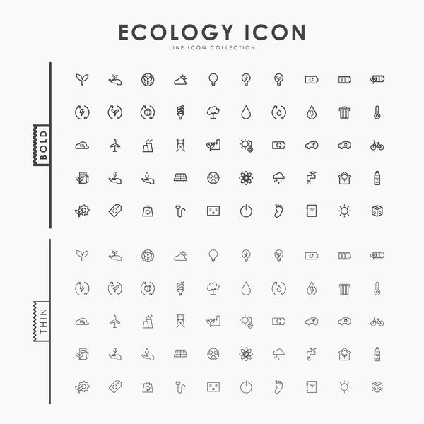 نمادهای خط پررنگ و نازک اکولوژی