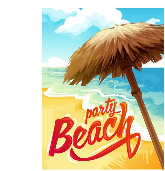 وکتور پوستر مهمانی ساحلی و زمان تابستان
